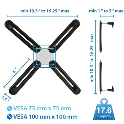 Heavy Duty Black Steel VESA Monitor Adapter Kit