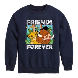Boys' - Disney - Simba Pumbaa, & Timon Graphic Long Sleeve Fleece Sweatshirt - 1 of 4