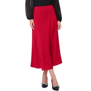 INSPIRE CHIC Women's Satin High Waist Formal A-Lined Evening Cocktail Mermaid Maxi Skirts - 1 of 4