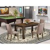 5-Piece Natural Brown Finish Solid Wood Top Rectangular Dining Room Set (Seats-4) - 2 of 4