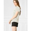 Allegra K Women's Ruffled Retro Short Sleeve Office Polka Dots Blouses - 4 of 4