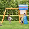 Ruvalino Playground Swings 3 in 1 Wooden Swing Set with Slide and Climber for Backyard Play, Blue, 131.1"*94.5"*96.4" - 2 of 4