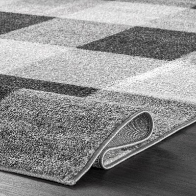 Farmhouse Country 4' x 6' Gray Buffalo Plaid Washable Rug