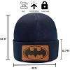 Beanie for Kids and Adults Winter Hat – Beanie with Batman Leather Patch Licensed (One Size) - 2 of 4