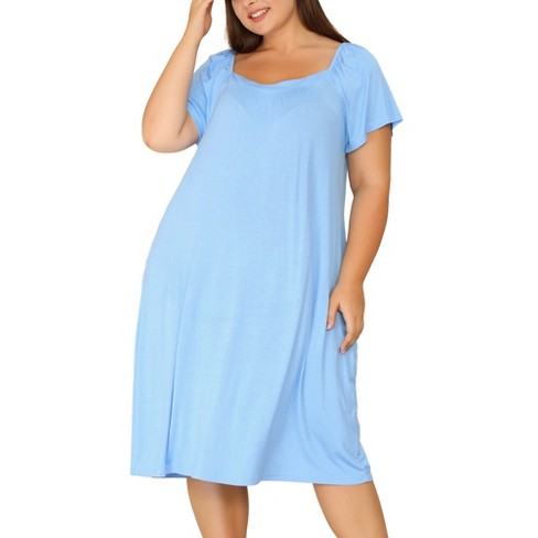 Agnes Orinda Women s Plus Size Knit Sweetheart Neck Short Sleeve