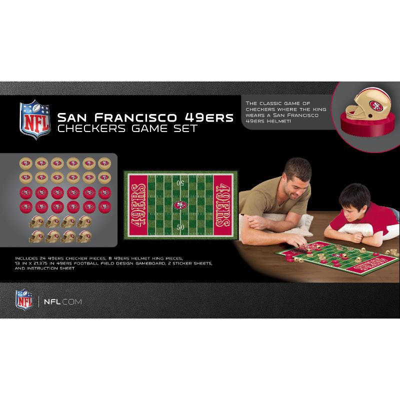 MasterPieces Officially licensed NFL San Francisco 49ers Checkers Board Game for Families and Kids ages 6 and Up, 4 of 6