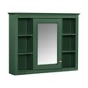 35'' x 27.5'' Medicine Cabinet, Wall Mounted Bathroom Storage Cabinet, Modern Bathroom Wall Cabinet with Mirror, Mirror Cabinet with 6 Open Shelves - 3 of 4