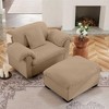 CAVINAS Velvet Accent Chair with Storage Function Cushion and Pillows,Upholstered Living Room Chairs with Ottoman,Reading Chairs for Living Room - 2 of 4