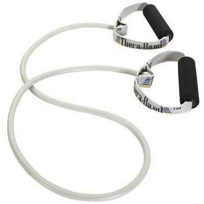 THERABAND TUBING W HANDLS SLVR