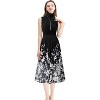 Women's Chiffon Pleated Midi Skirt - A-Line Skirt with Elastic Waist for Elegant Style C Black Floral - 2 of 4