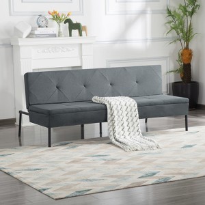 Aukfa 63" Multi-Functional Convertible Sofa Bed ¨C Instantly Transforms into Japanese Mattress, Space-Saving Solution - 1 of 4