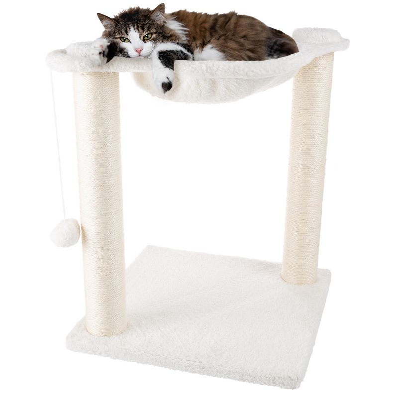PETMAKER Cat Hammock with Scratching Posts, White, 1 of 10