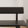 Black Bench, Wooden Dining Bench，For Outdoor, Dining Room, Bedroom With Backrest - 4 of 4