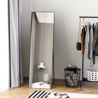 VYNXARIA Full Length Mirrors - 19.75"x63.5" Black Freestanding or Wall Mounted Dress Mirror