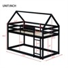 RISOKEYS Twin over Twin Rubber Wood Floor Bunk Bed - House-Shaped Bunk Bed Frame with Ladder and Guardrails, Floor Bunk Bed for Kids & Teens - 3 of 4