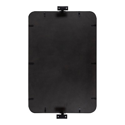 Elijah 33.5'' Black Iron Rectangular Pivot Wall Mirror