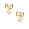 Junior Jewels 14K Gold Over Sterling Silver Children's Heart Bow Earrings - 3 of 3