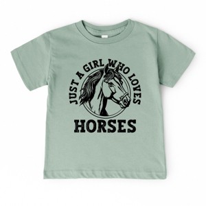 Girl Who Loves Horses Circle - Toddler Short Sleeve Graphic T-Shirt - 1 of 3
