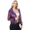 Anna-Kaci Women's Zip-Up Hoodie Jacket with Allover Sequin Embellishments and Ribbed Trim - 4 of 4