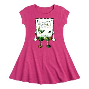 Girls' - SpongeBob SquarePants - Pineapple Art Fit & Flair Cap Sleeve Dress - 1 of 3