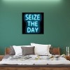 Neon Seize The Day Aqua on Black by Hailey Carr Unframed Wall Canvas - iCanvas - 4 of 4
