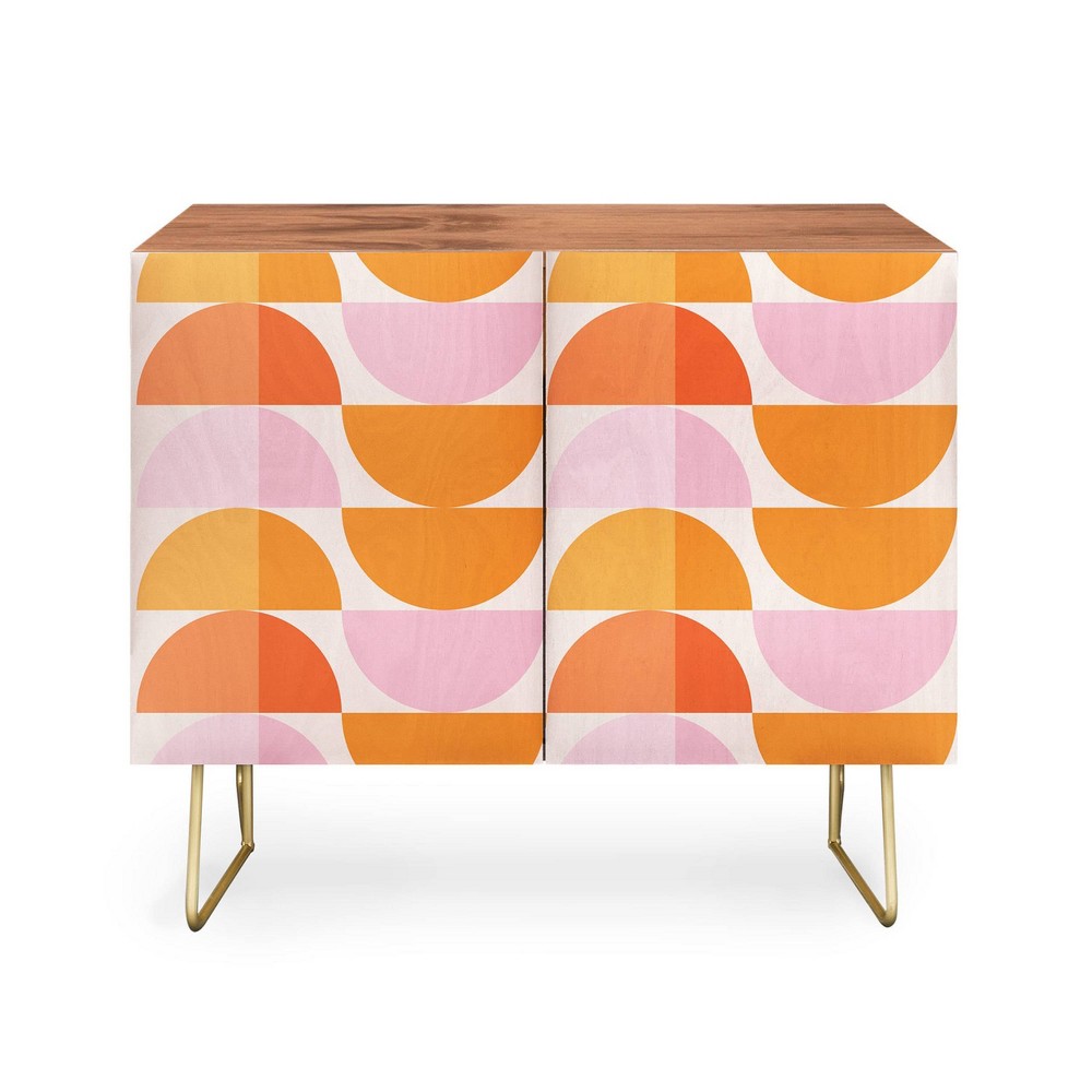 ThirtyOne Illustrations Tangerine Credenza: Mid-Century Modern, Adjustable Shelves - Deny Designs