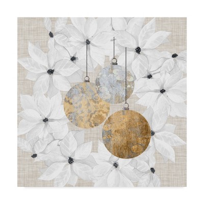 Grace Popp Sophisticated Christmas Canvas Art with Gold Ornaments