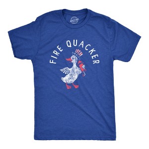 Mens Fire Quacker T Shirt Funny Sarcastic Fourth Of July Party Duck Fireworks Joke Graphic Tee For Guys - Crazy Dog Men's T Shirt - 1 of 4