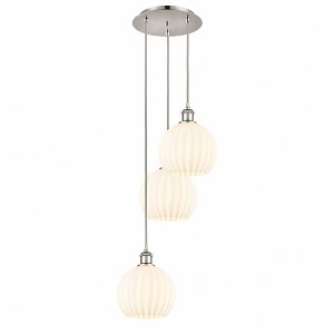 White Venetian - 3 Light Cord Hung Multi Pendant In Modern Style-30.75 Inches Tall and 14.5 Inches Wide - 1 of 1
