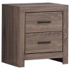 Gulches Brantford 2-Drawer Nightstand with Natural Wood Grain, Matte Dark Bronze Handles, Modern Rectangular Design - 2 of 4