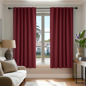 Deconovo 2 Panel Room Darkening Back Tab Window Curtains 52x84 - 1 of 4