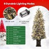 TackView Christmas Tree, Pre-Lit Artificial Christmas Tree Tabletop with Warm White Lights, Artificial Snow Flocked Pine Tree - 4 of 4
