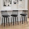Bekrvio 26" Swivel Bar Stools Set of 1/2/3/4–Faux Leather Counter Stool with Spindle Back, Solid Wood Legs, Wooden Barstools for Kitchen Island - 3 of 4