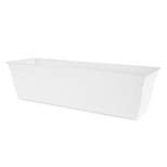 The HC Companies ECW24000A10 Indoor Outdoor 24" Eclipse Series Window Flower Herb Garden Ornamental Planter Box with Removable Attached Saucer, White