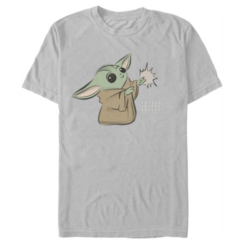 Men's Star Wars: The Mandalorian Grogu Cutest Sketch T-shirt - Silver ...