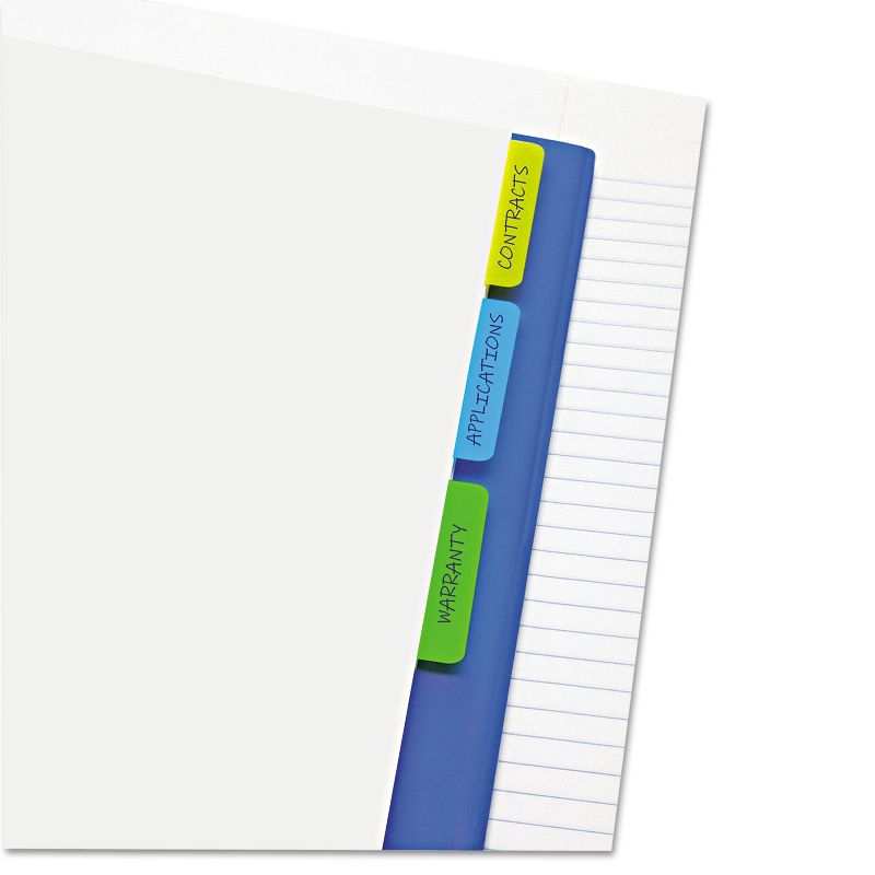 Redi-Tag Write-On Self-Stick Index Tabs 1 1/2 x 2 Blue Green Yellow 30/Pack 31080, 2 of 4