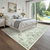 Washable Vintage  Medallion Rug Non Slip Low Pile Rug Soft RetroThrow Floor Cover Foldable Indoor Carpet for Living Room Bedroom Playroom Nursery - 4 of 4