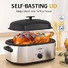 Heynemo Electric Roaster Oven, 24 QT Roaster with 3 Compartments and Self-Basting Lid, Turkey Roaster Oven with Removable Pan & Rack - 4 of 4