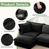 Vynxaria Modern Slip-covered Armchair Black Chenille, 1 Big Back Cushion & 2 Toss Pillows, Deep Seat, Removable Covers, 300lbs Sturdy Wood Frame - 4 of 4