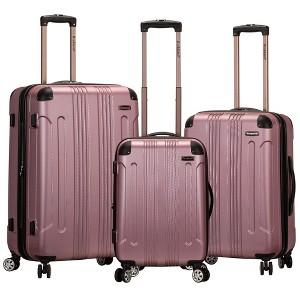 Rockland London Hardside Expandable Luggage with Spinner Wheels Pink 28-24-20-Inch - 1 of 4