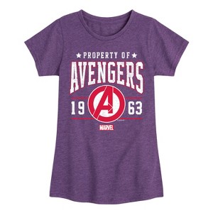 Girls' - Marvel - Avengers Property Of Fitted Short Sleeve Graphic T-Shirt - 1 of 4