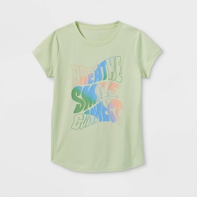 Girls' Short Sleeve 'Breathe Smile Connect' Graphic T-Shirt - All in Motion™ Lime Green