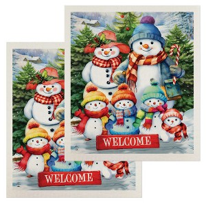 Briarwood Lane Snow Family Swedish Dishcloth (2-pack) - 1 of 4
