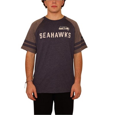 STARTER Mens Seattle Seahawks Dual tone Graphic T-Shirt, Blue, Large