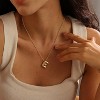 Bubble Initial Necklace; 14K Gold Plated Balloon Letter Pendant; Custom Name Jewelry; Trendy Chunky Gift for Women - 2 of 4