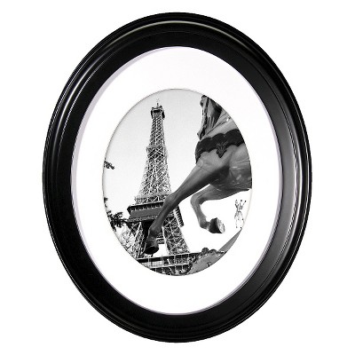 Photo 1 of 13.98&#34; x 16.93&#34; Matted to 8&#34;x10&#34; Oval Wall Frame Black - MCS