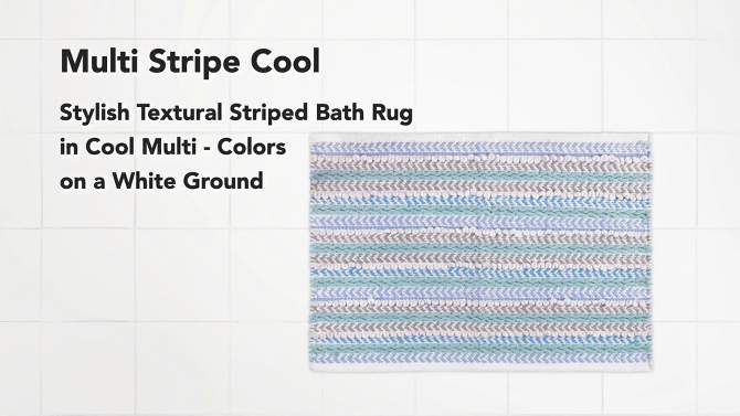 Striped Bath Rug Cool - Allure Home Creations, 2 of 6, play video