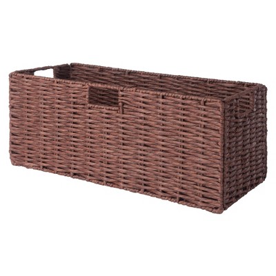 Walnut Woven Rope Rectangular Storage Basket Set