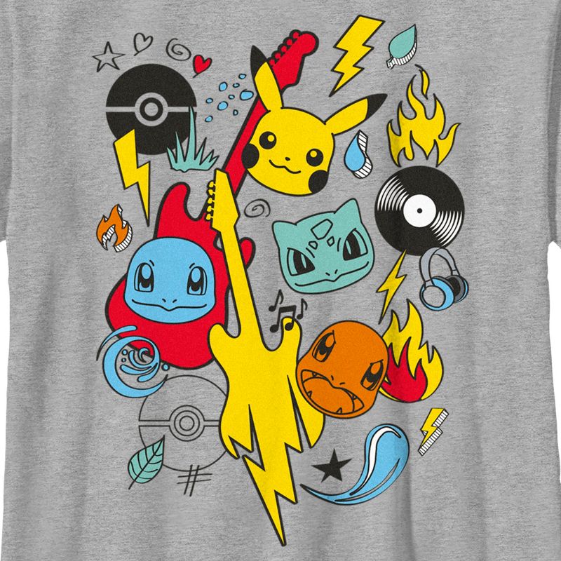 Boy's Pokemon Music Rocks Starters T-Shirt, 2 of 6