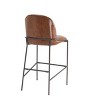 2-Pack Metal Bar Stools with Backs Antique Bronze,Set of 2 Faux Leather Bar Stool Counter Height, Industrial Bar Stool Curved Back Footrest-Koiai - 4 of 4